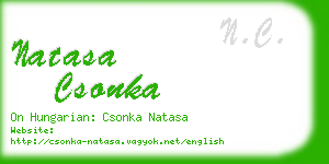 natasa csonka business card